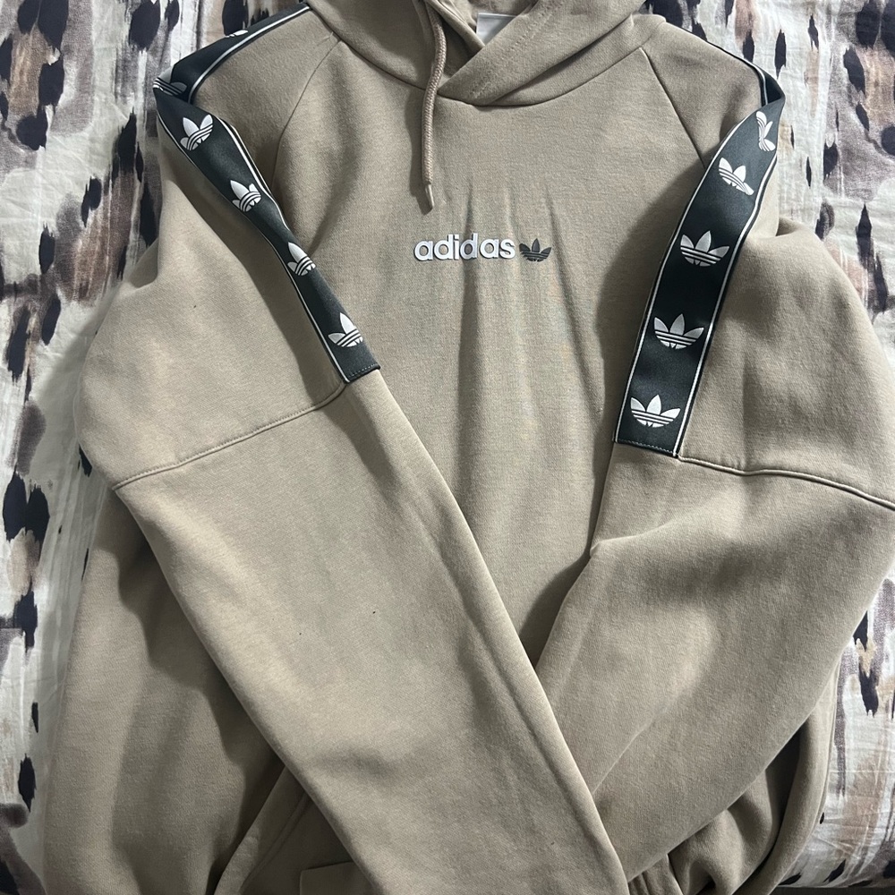 Adidas Originals Tan Hoodie with Black Accents